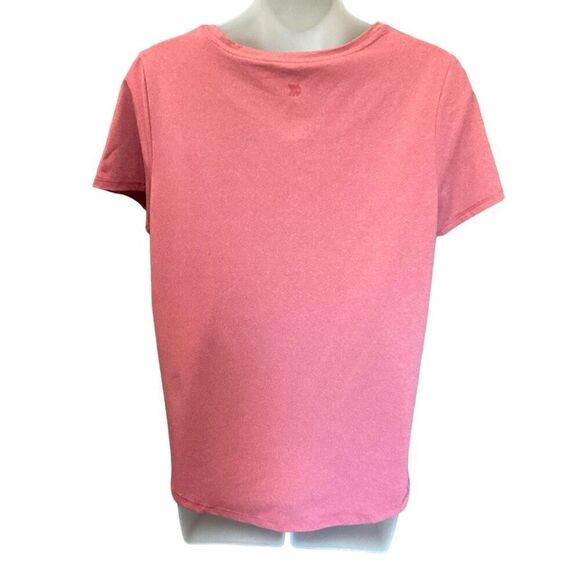 All In Motion Tee Shirt Round Neck Curved Hem Dark Pink Short Sleeves Medium - Picture 3 of 11
